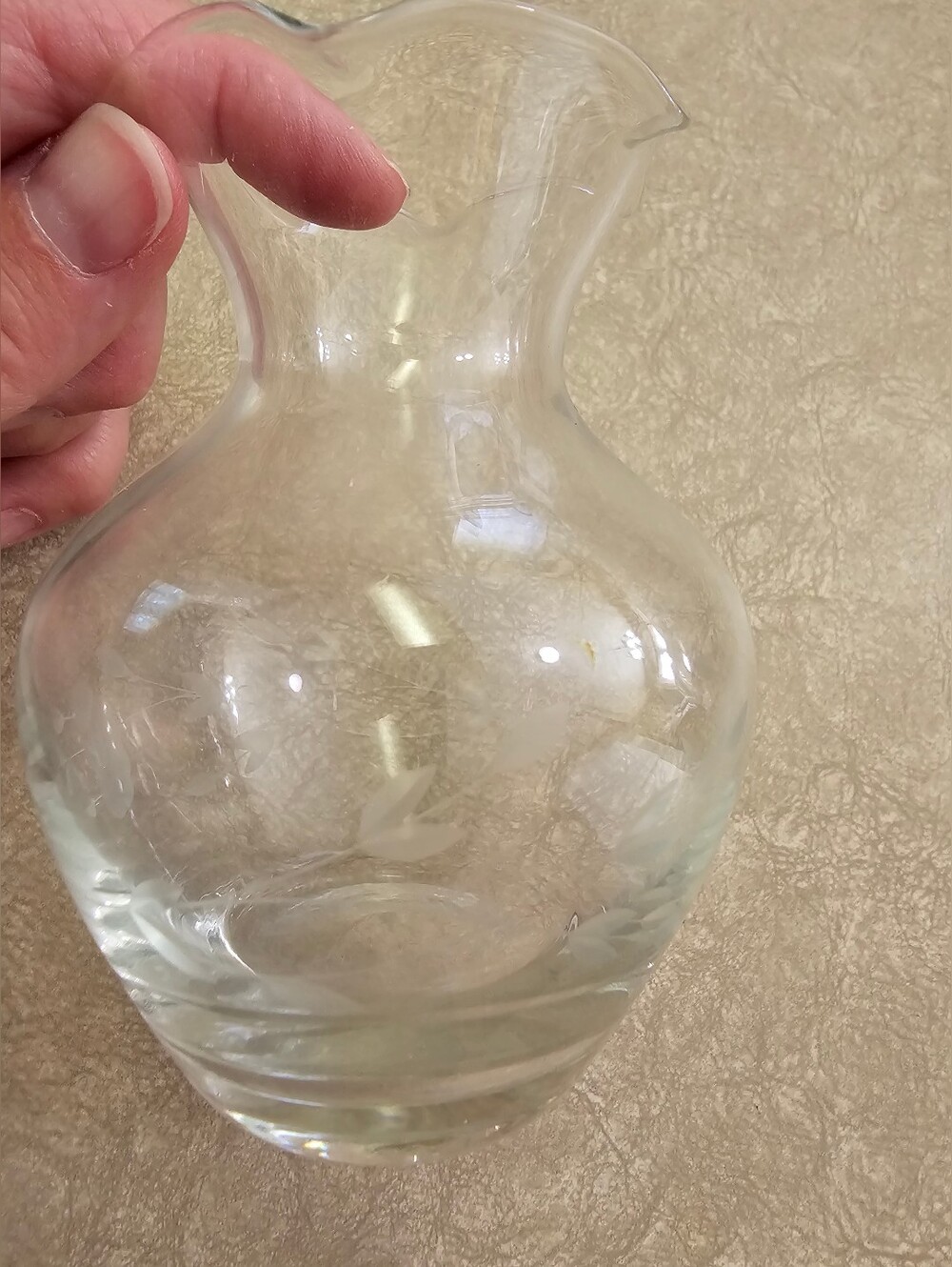 Princess House Etched Glass Vase